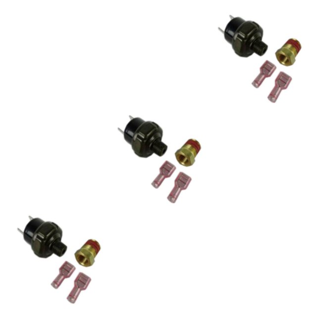 Baohd Durable 12 Volt Compressor Air Pressure Switch for Air Ride Assist Kit Improved Performance Black 110-140 psi 3Set