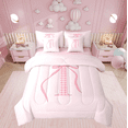 thumbnail image 1 of Erosebridal Lit Nœud Papillon Rose Girly Taille Très Grand, Ensemble de Lit Initiale a à Z, Décoration Initiale I, Réversible 7 Pcs, 1 of 1