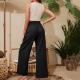 thumbnail image 3 of Timegard Womens Wide Leg Pants Elastic High Waist Drawstring Solid Color Beach Travel Casual Loose Pants, 3 of 5