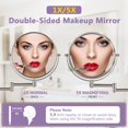 thumbnail image 4 of ALHAKIN Wall Mounted Makeup Mirror, 1X/5X Magnifying Mirror Double Sided, 8 Inch Extendable Bathroom Mirror for Shaving, Nickel, 4 of 4