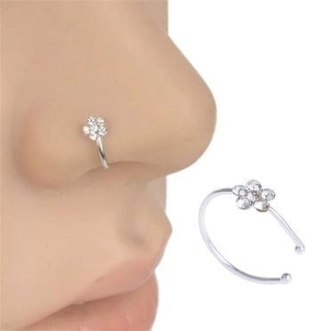 TIMIFIS Anneaux de Nez Anneau de Nez Double pour Perçage Simple Anneau de Nez, Anneau de Nez Anneau pour Femmes - Été