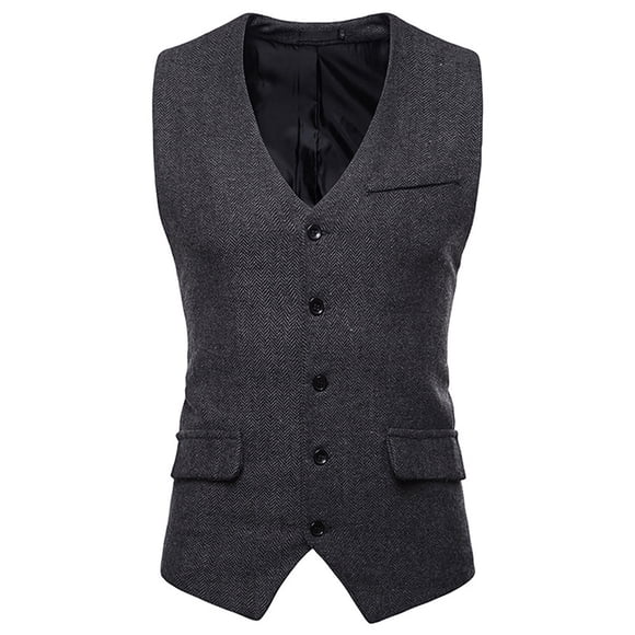 CEHVOM Men's Autumn Winter Formal Bussiness Tuxedo Suit Waistcoat Vest Jacket Top Coat