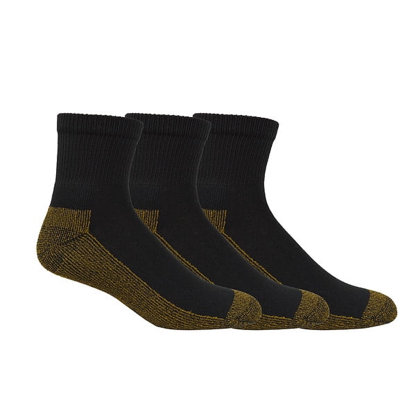 Genuine Dickies Men Casual Qtr Socks - Black/Copper - 6 Pairs (2x3PK)