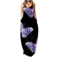 thumbnail image 1 of Robes pour Femmes Décontractées Sans Manches Grande Taille Amples Longues Maxi avec Poches Imprimé Boho Robe de Plage, 1 of 4