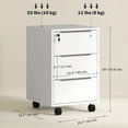 thumbnail image 3 of HOMCOM Classeur Vertical avec Serrure, Classeur à 3 Tiroirs, Blanc, 3 of 10