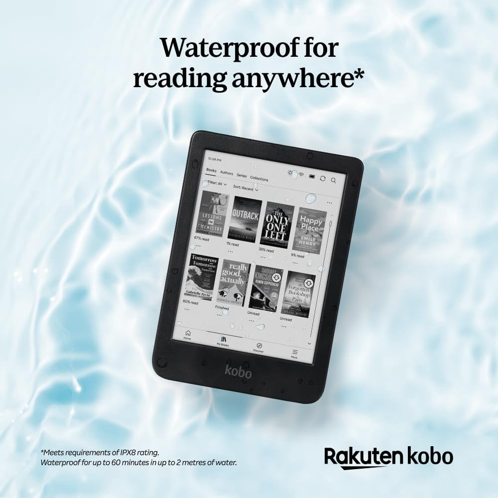 Kobo Clara BW - Liseuse - 16 Go - 6 Pouces E Ink Carta 1300 (1448 x 1072) - Écran Tactile - Bluetooth, Wi-Fi 5