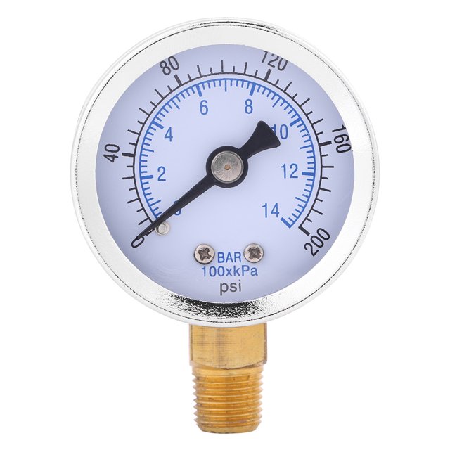 Hydraulic Pressure Gauge Water Pressure Test Gauge, Pressure Gauge, 0-200psi For Water Pressure Hydraulic Pressure Pressure Measuring Bar/psi Measurement
