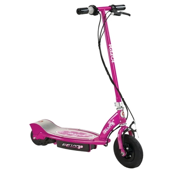 Razor Power Core E100 Electric Scooter with Hand Operated Front Brake, Pink