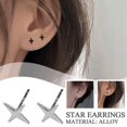 thumbnail image 3 of Fashion Cross Star Zircon Stud EarRings Four-Pointed EarRing Personality, 3 of 8
