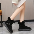 thumbnail image 3 of Coofit Women Winter Boots Simple - Faux Fur Cuff Decorative Snow Boots Ankle Booties, 3 of 10