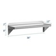 thumbnail image 3 of Stainless Steel Wall Shelf with Adjustable Backsplash & Brackets, Heavy-Duty Floating Metal Shelving for Kitchen, Garage and Utility Room, 3 of 8