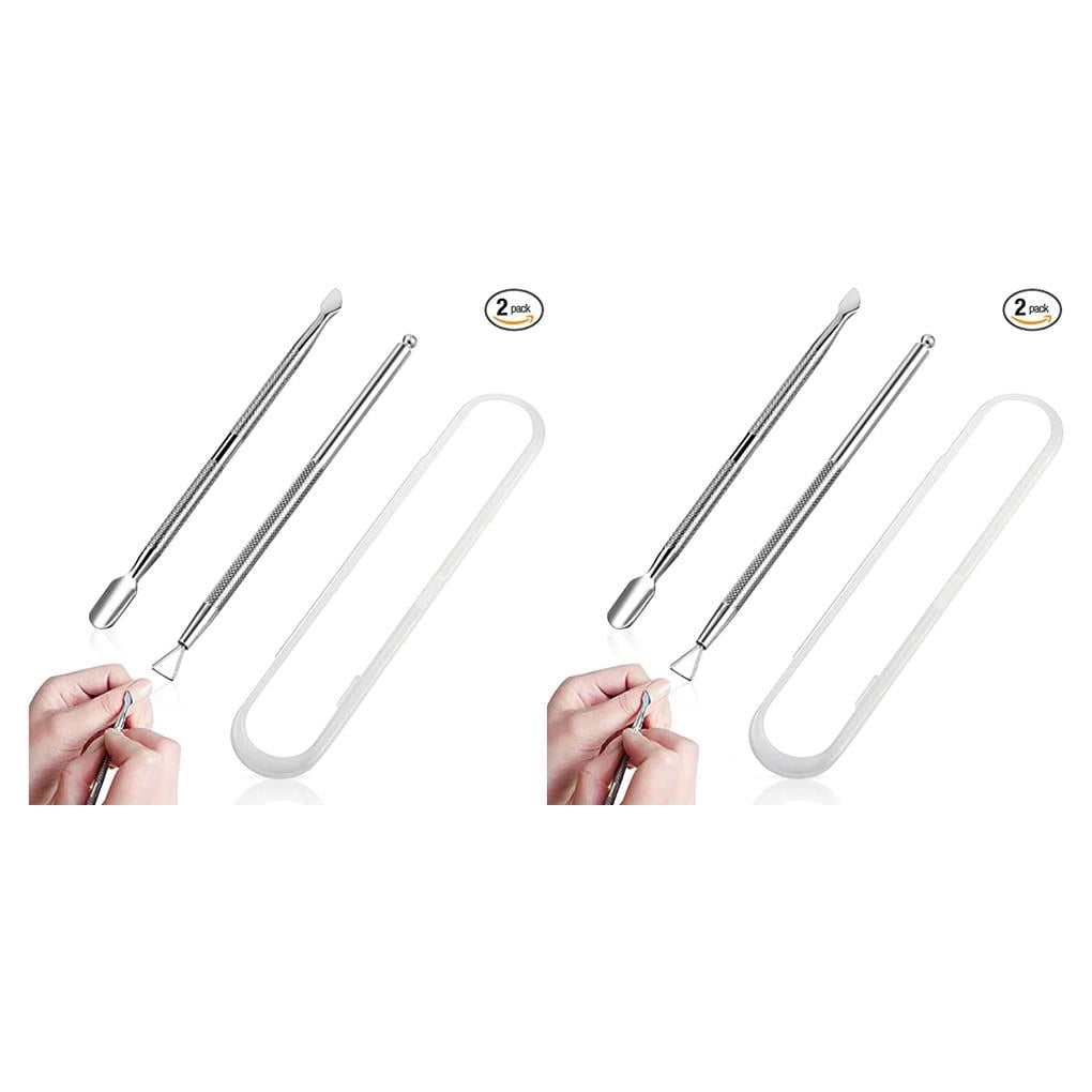 Thinsony Ensemble de 2 Pcs pour Enlever les Peaux Mortes en Acier Inoxydable Antidérapant Pousse-Cuticules Confortable Résistant à l'Usure Ensemble d'Outils Professionnels 2 Ensembles