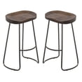 thumbnail image 1 of Backless Stool with Wood Seat and Black Matte Legs – Stool with Foot Rest, Modern Design for Kitchens, Bars, and Contemporary Spaces, 1 of 2