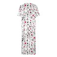 thumbnail image 4 of Mikilon Pyjama Décontracté pour Femmes, Ensemble de Sommeil Mode Imprimé à Manches Courtes, Pantalon Capri, 2 Pcs, Col Rond, Tenue de Détente Décontractée avec Poches, Ensemble 2 Pcs, Blanc, TP, 4 of 8