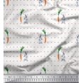 thumbnail image 1 of Soimoi Cotton Cambric Fabric Carrot & Rabbit Dots Print Fabric by Yard 56 Inch Wide, 1 of 5
