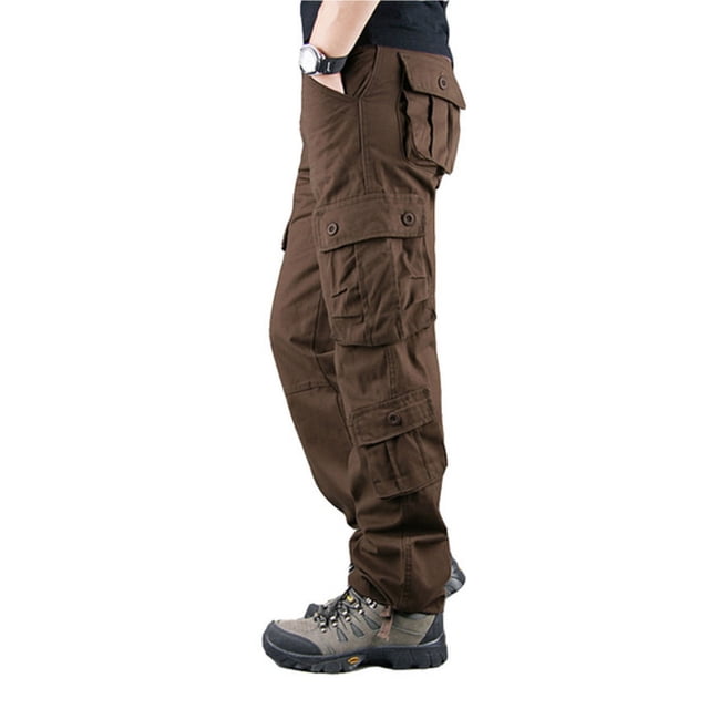 OmicGot Pantalon Décontracté pour Homme à Multiples Poches Pantalon en Coton Homme Grande Taille Pantalon Cargo Homme Plein Air Randonnée Randonnée Joggers Pantalon Cargo 29-44