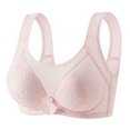 thumbnail image 1 of Virmaxy Womens Wireless Bra Lace Plus Size Gathering Underwear Everyday Bra Color Comfortable Hollow Out Perspective Bra Underwear No Rims Pink-3 42/95, 1 of 2