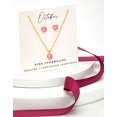 thumbnail image 2 of Goldtone October Pink Tourmaline Birthstone CZ Earring & Necklace Set, 2 of 2