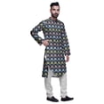 thumbnail image 2 of Atasi Printed Designer Rayon Button Down Casual Kurta With Pajama For Men, 2 of 4