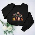 thumbnail image 2 of Culottes pour Femmes Femmes Manches Longues Chandails Maman Col Rond Chandail Ample Léger Blouse Hauts TP Noir, 2 of 7