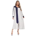 thumbnail image 1 of iefiel Womens Color Block Choir Robe Minister Pastor Robe Puff Sleeves Split Zipper Front Gown Graduation Gown White XS, 1 of 5