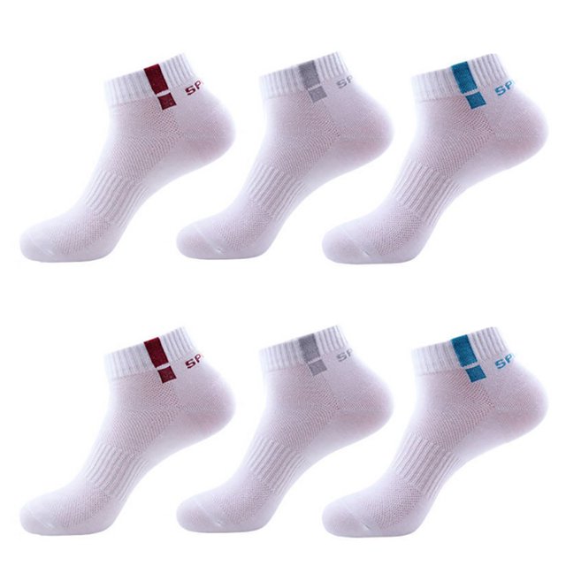 6 Pairs Mens Athletic Tab Socks Cotton Running Ankle Socks Short Sports Socks