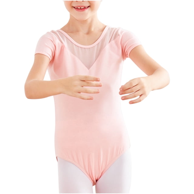 Birdeem Baby Girls Childrens Dance Clothes Summer Short Sleeves Training Clothes Ballet One-Piece Performance Clothes