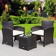 thumbnail image 1 of Costway 3PCS Patio Rattan Wicker Furniture Cushion Sofa Coffee Table White, 1 of 9