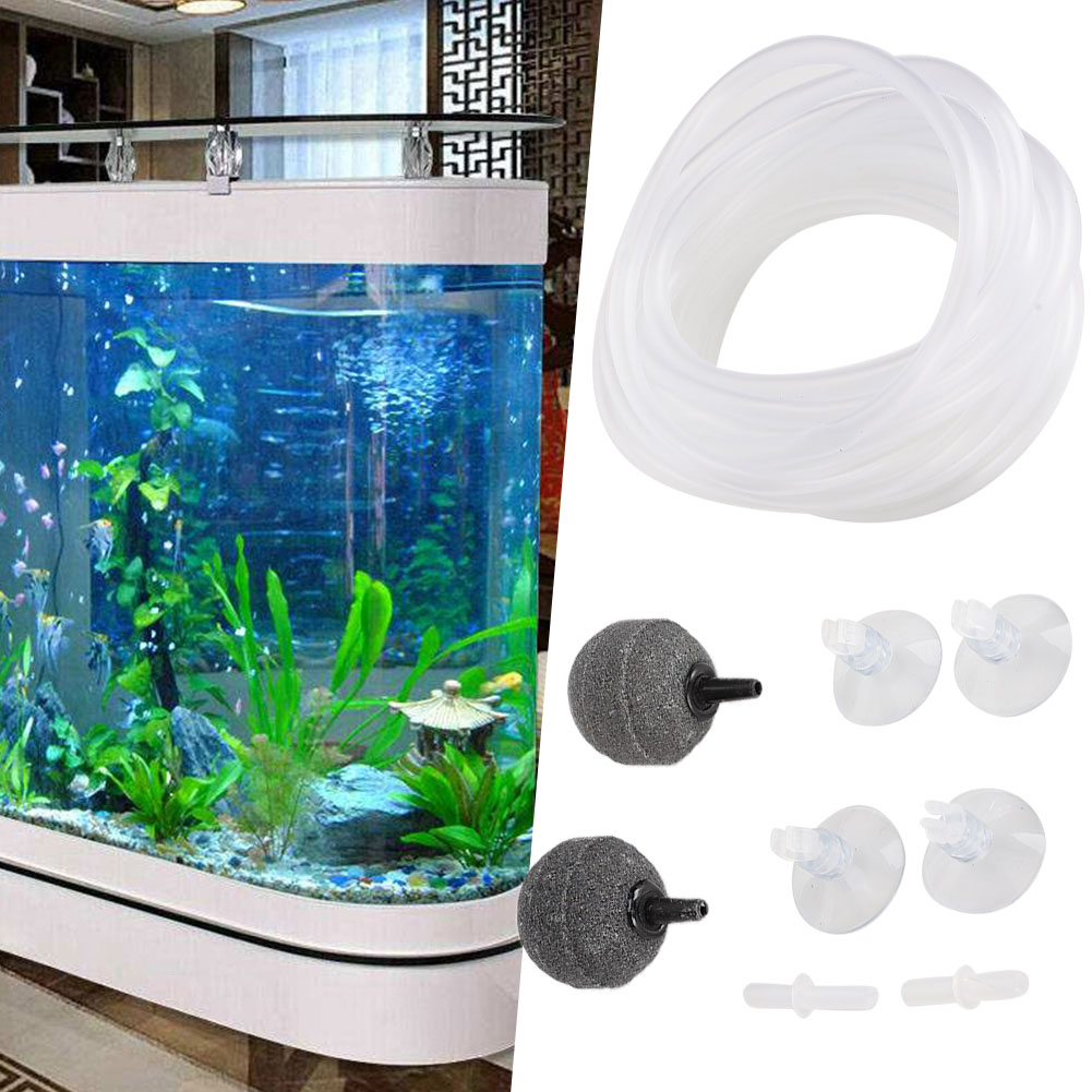 Aquarium Air Pump Accessories, Bubble Stone Hose Plastic Transparent Air Accessory Without Pump, for Fish Tank