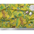 thumbnail image 2 of Soimoi Silk Fabric Branches,Parrot & Leopard Jungle Print Sewing Fabric Yard 42 Inch Wide, 2 of 3