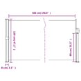 thumbnail image 4 of vidaXL Auvent Latéral Rétractable Anthracite 120x500 cm, 4 of 5