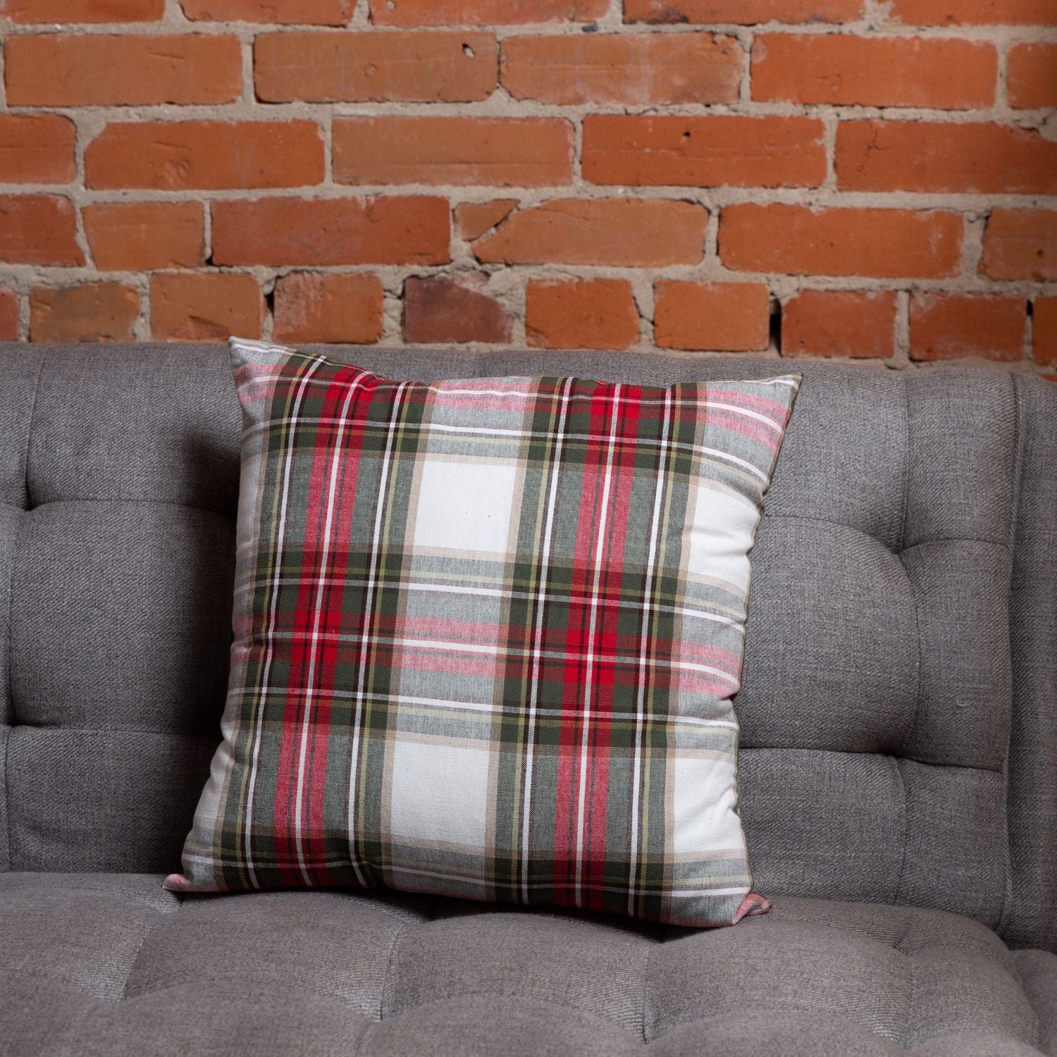 Ensemble de 2 coussins Celebration Plaid avec housse 100% coton