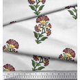 thumbnail image 2 of Soimoi Rayon Crepe Fabric Leaves & Floral Block Fabric Prints by Yard 46 Inch Wide, 2 of 3