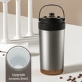 thumbnail image 4 of EGNMCR High Color Ceramic Liner Coffee Cup With Straw Portable Double Drink Insulation Cup For Men And Women And Students Ceramic Portable Double Drinking Mug, 4 of 6