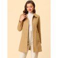 thumbnail image 2 of INSPIRE CHIC Manteau d'Hiver Mi-Long pour Femme à Col Rabattu, Boutonnage Simple, Kaki, m, 2 of 6