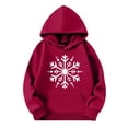 thumbnail image 3 of Chandails à Capuchon de Noël pour Femmes 2025 à Manches Longues, Chandail à Capuchon Graphique Flocon de Neige avec Poches, Haut à Enfiler, 3 of 5
