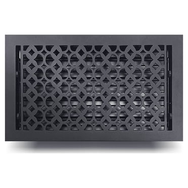 8'' x14''  VR100 Floor Vent Cover Register with Damper – Tudor Mushroom Design, Cast Aluminum Powder Coated, Decorative Repaintable Vent for Floors Walls Ceilings HVAC