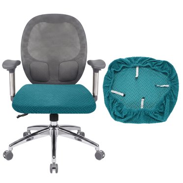 Housse de Chaise de Bureau, Housse de Siège de Chaise d'Ordinateur Jacquard 46-54cm, Bleu Sarcelle