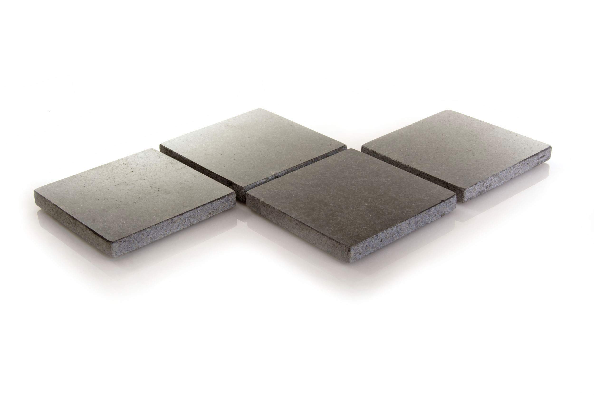 Kozy Kitchen Coaster Set, Premium Granite Coasters, Double-Polished Multi-Functional Drink Coasters, 100% Natural Granite Stone (4, Black Granite - Square)