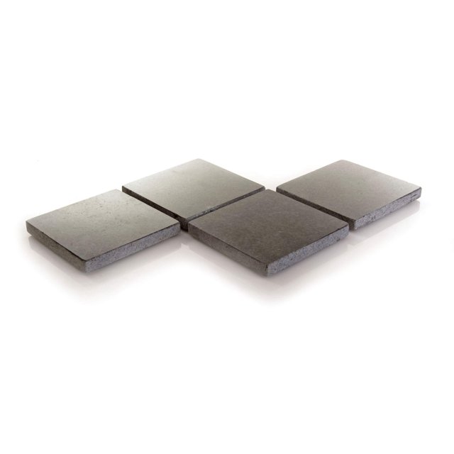 Kozy Kitchen Coaster Set, Premium Granite Coasters, Double-Polished Multi-Functional Drink Coasters, 100% Natural Granite Stone (8, Black Granite - Square)