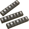 thumbnail image 1 of (3 Pack) MEDca 7-Day Extra Large Plastic Pill Organizer, Weekly Pill Planner, BPA-Free, Black, 1 of 9