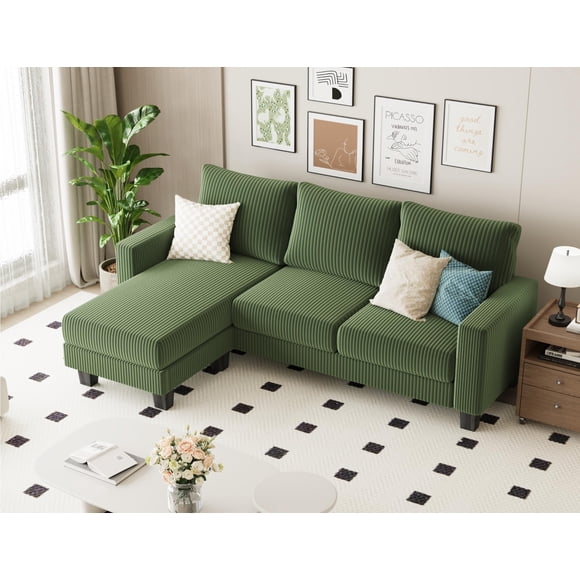 Homall Convertible Sectional Sofa Couch for Living Room, 3 Seats L-Shaped Couch with Reversible Chaise, Small Sofa for Apartment
