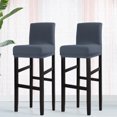 thumbnail image 1 of PiccoCasa Stretch Spandex Bar Stool Cover for Short Back Chair Slategray 2, 1 of 8