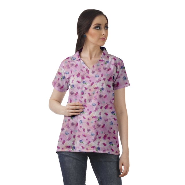 Moomaya Chemise Tunique Style Enveloppant pour Femmes en Coton Décontracté Col Classique Boutonné