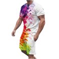 thumbnail image 1 of Hommes Imprimé Manches Courtes Décontracté Plage Manches Courtes Col Rond Blouses & Ensembles, 1 of 5