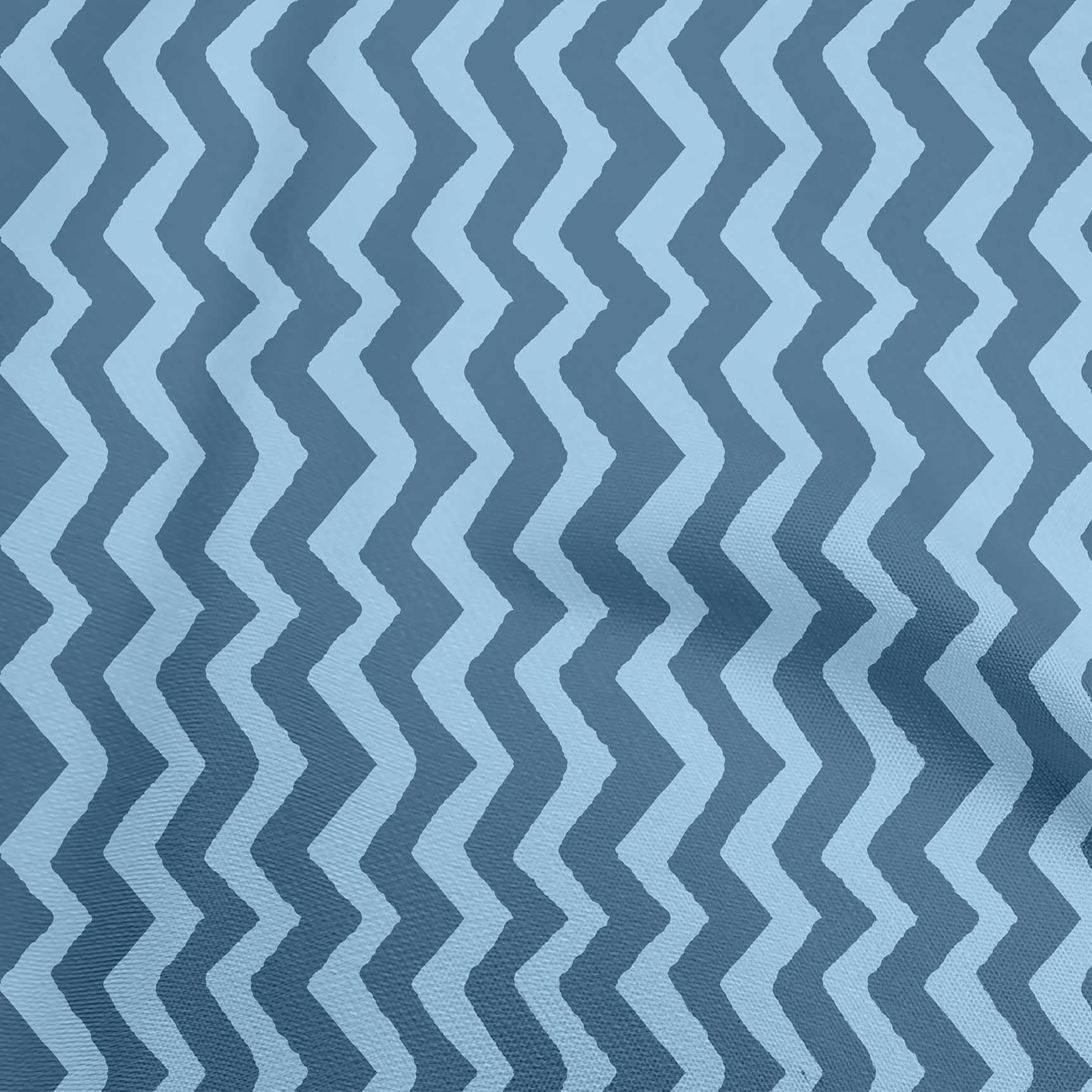 oneOone Velvet Blue Fabric Chevron Sewing Material Print Fabric By The Yard 58 Inch Wide