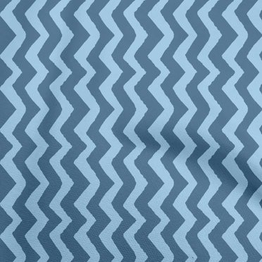 oneOone Polyester Spandex Blue Fabric Chevron Sewing Material Print Fabric By The Yard 56 Inch Wide