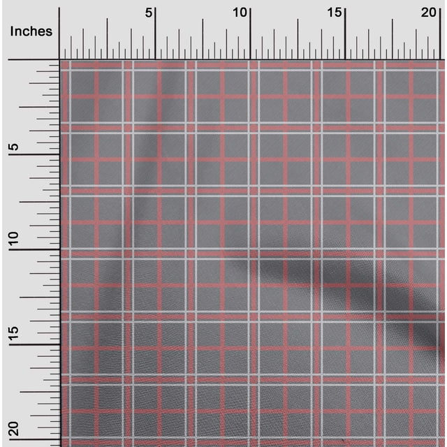 oneOone Polyester Lycra Fabric Tartan Check Printed Craft Fabric BTY 56 Inch Wide