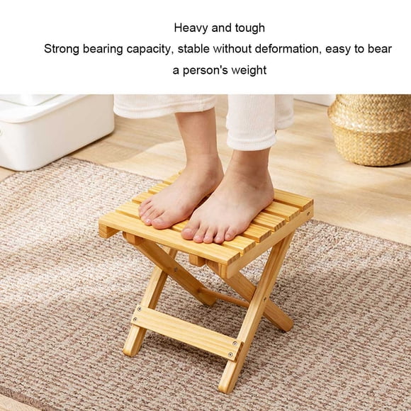 Portable Foldable Furniture Wood Chair Picnic Small Bench Stools Outdoor Camping Barbecue Accessory for Hiking Fishing Casual Party