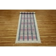 thumbnail image 4 of Casavani Tapis Kilim Moderne Bleu Fait à la Main pour la Maison Tapis d'Extérieur Boho Durrie 4x7 Pieds, 4 of 5